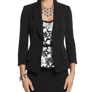 Black double peplum blazer